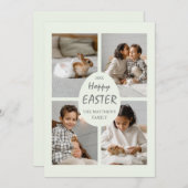 Hoppy Carte photo de Pâques. Pastel Green Egg & Ba (Devant / Derrière)