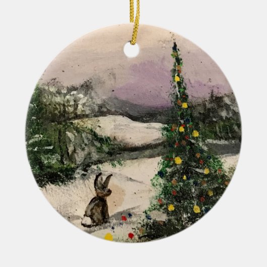 Hoppy Christmas! Keramisch Ornament (Voorkant)