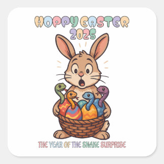 Hoppy Easter 2025: The Year of the Snake Surprise! Vierkante Sticker