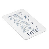 Hoppy Easter Blue Rabbit Hare Simple Tekening Cute Magneet (Rechterzijde)