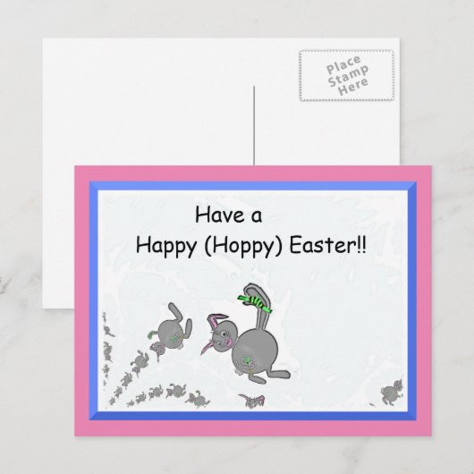 Hoppy Easter Briefkaart (Voorkant / Achterkant)