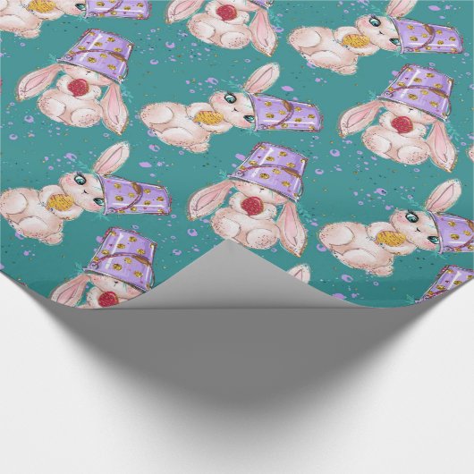Hoppy Easter Bunnies Cadeaupapier (Hoek)