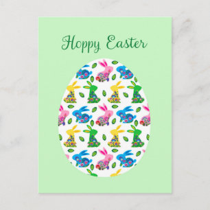 Hoppy Easter Bunnies minitroen Briefkaart