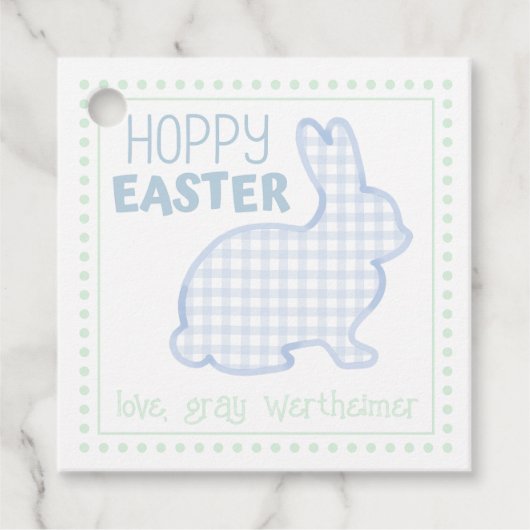 Hoppy Easter Bunny Boys Gift Labels (Voorkant)