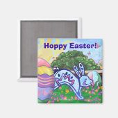 Hoppy Easter Bunny Magnet Magneet (Voorkant / Achterkant)