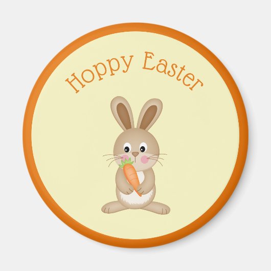 Hoppy Easter Bunny met wortel Magneet (Voorkant)