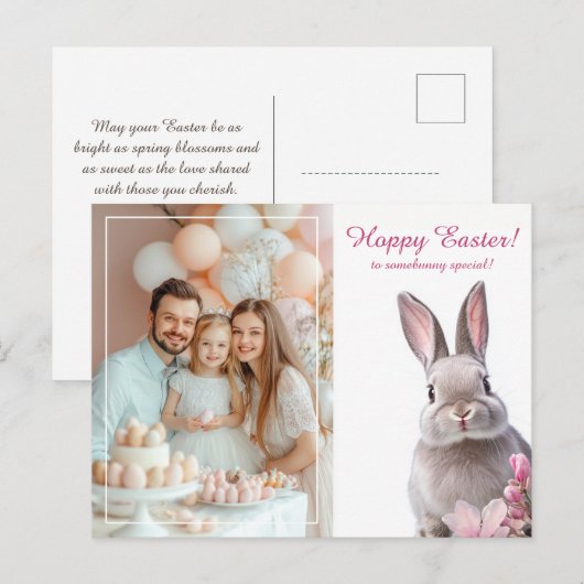  🐇Hoppy Easter Charm Feestdagenkaart (Voorkant / Achterkant)