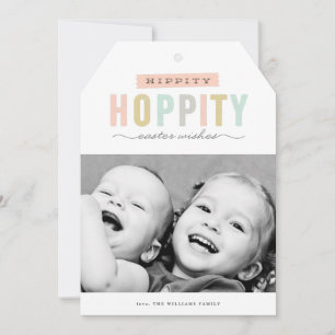 Hoppy Easter Fotopaaskaart Feestdagenkaart