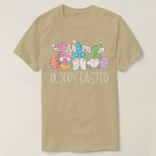 Hoppy Easter Funny Gnome Bunny Spring Eggs Easter T-shirt (Design voorkant)