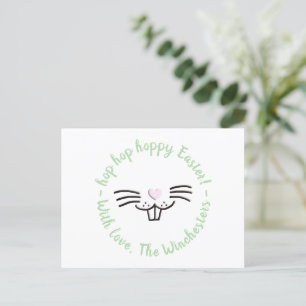 Hoppy Easter Funny Leuke Bunny Face cartoon Custom Briefkaart