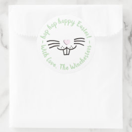 Hoppy Easter grappig schattig Pasen konijnengezich Ronde Sticker