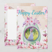 Hoppy Easter green egg photo Kaart (Voorkant / Achterkant)