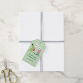 Hoppy Easter Green Pink Easter Bunnies Cadeaulabel (Met Touw)