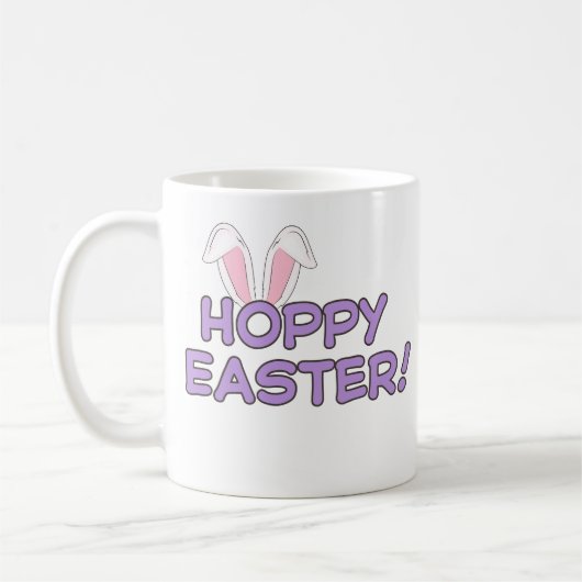 Hoppy Easter Mug | Design de lapin mignon (Gauche)