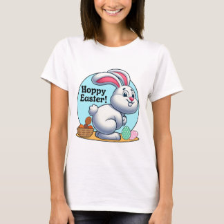 Hoppy Easter! Paashaas pooping chocolade eieren T-shirt