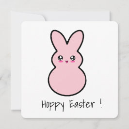 Hoppy Easter Pink Schattigee konijnenkaart Feestdagenkaart
