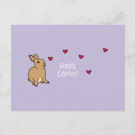 "Hoppy Easter" Punny Bunny Postcard Briefkaart