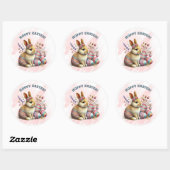 Hoppy Easter Rabbit Easter Eggs Ronde Sticker (Vel)