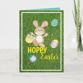 Hoppy Easter Rabbit Opgevouwen Wenskaart Kaart