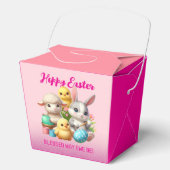 Hoppy Easter Schattige Bunny Chicks Lamb Schildere Bedankdoosjes (Voorkant)