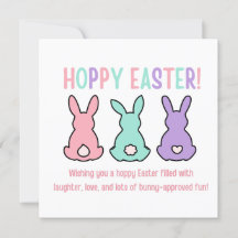Hoppy Easter schattige kleurrijke konijntjes grapp