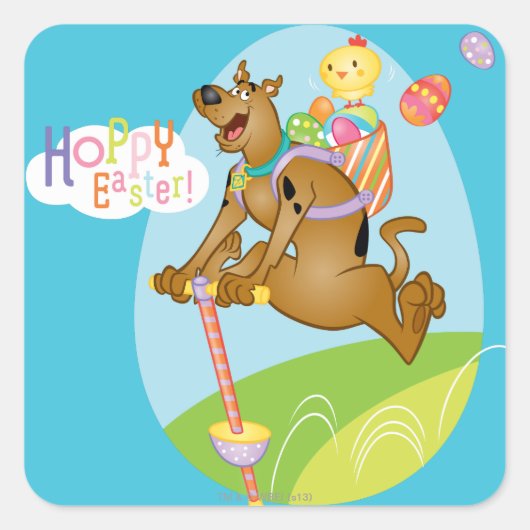 Hoppy Easter Vierkante Sticker (Voorkant)