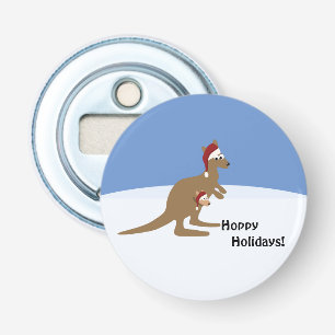 Hoppy Feestdagen Kerstmis Kangaroo Button Flesopener