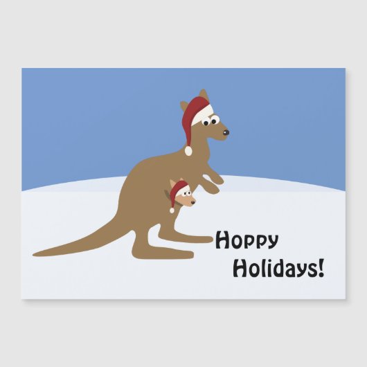 Hoppy Feestdagen Kerstmis Kangaroo en Joey (Voorkant)
