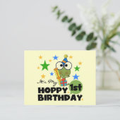 Hoppy Frog 1st Birthday T shirten en geschenken Briefkaart (Staand voorkant)