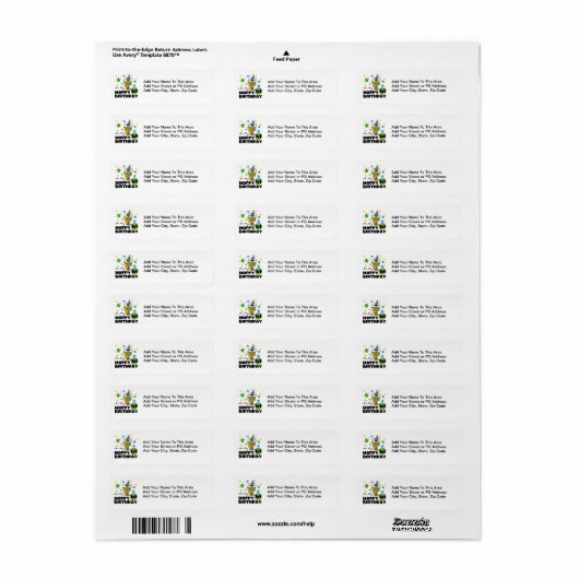 Hoppy Frog 1st Birthday T shirten en geschenken Etiket (Full Sheet)