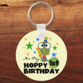 Hoppy Frog 1st Birthday T shirten en geschenken Sleutelhanger (Voorkant)