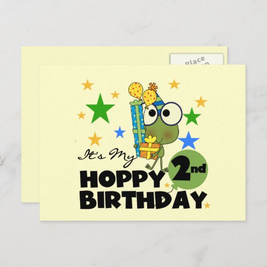 Hoppy Frog 2e verjaardag T-shirts en cadeautjes Briefkaart (Voorkant / Achterkant)