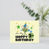 Hoppy Frog 3e verjaardag Tshirts en geschenken Briefkaart (Staand voorkant)