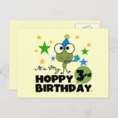 Hoppy Frog 3e verjaardag Tshirts en geschenken Briefkaart (Voorkant / Achterkant)