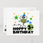 Hoppy Frog 3e verjaardag Tshirts en geschenken Briefkaart (Voorkant / Achterkant)