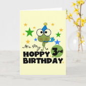 Hoppy Frog 3e verjaardag Tshirts en geschenken Kaart (Gele Bloem)