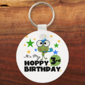 Hoppy Frog 3e verjaardag Tshirts en geschenken Sleutelhanger (Voorkant)