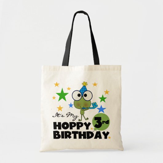 Hoppy Frog 3e verjaardag Tshirts en geschenken Tote Bag (Voorkant)