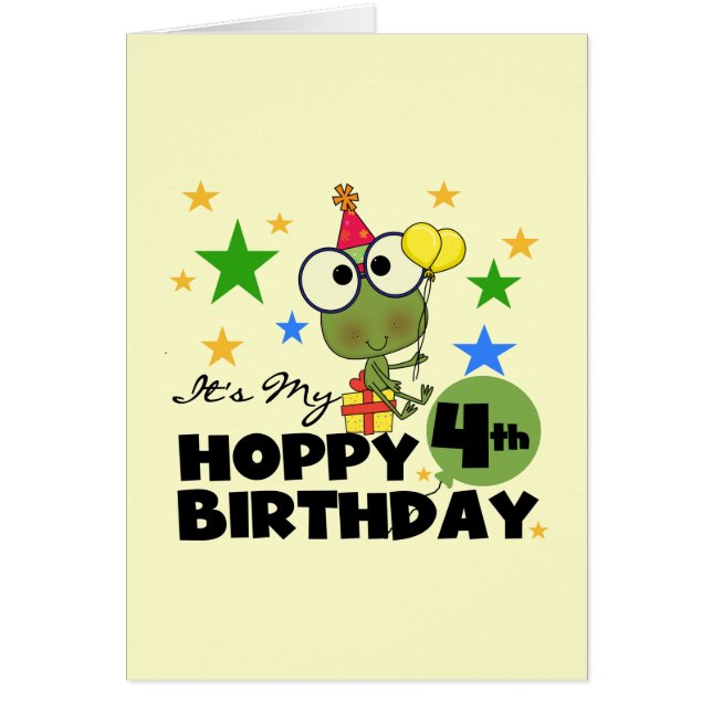Hoppy Frog 4th Birthday T-shirts en geschenken (Voorkant)