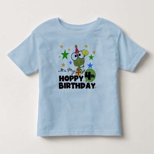 Hoppy Frog 4th Birthday T-shirts en geschenken (Voorkant)