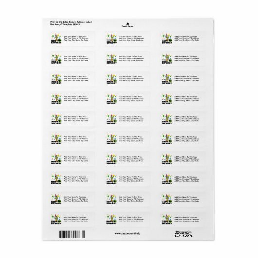 Hoppy Frog 4th Birthday T-shirts en geschenken Etiket (Full Sheet)