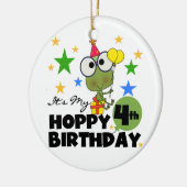 Hoppy Frog 4th Birthday T-shirts en geschenken Keramisch Ornament (Links)