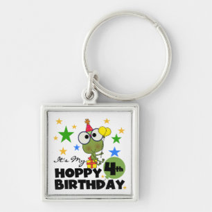 Hoppy Frog 4th Birthday T-shirts en geschenken Sleutelhanger