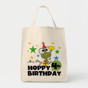 Hoppy Frog 4th Birthday T-shirts en geschenken Tote Bag