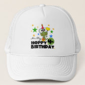 Hoppy Frog 4th Birthday T-shirts en geschenken Trucker Pet (Voorkant)