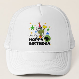 Hoppy Frog 4th Birthday T-shirts en geschenken Trucker Pet