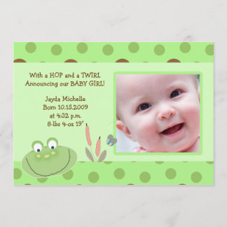 HOPPY FROG Baby Photo faire-part de naissance