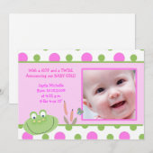 HOPPY FROG Baby Photo faire-part de naissance (Devant / Derrière)