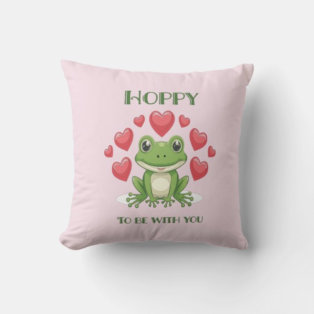 Hoppy. Frog Kussen (Voorkant)