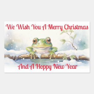 Hoppy frog Nieuwjaar Wensen Rechthoekige Sticker